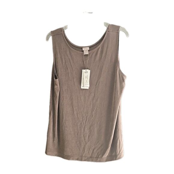 NWT Chico's Travelers Tan Scoop Neck Reversible Sleeveless Tank Top Womans Sz 3 - Picture 1 of 6